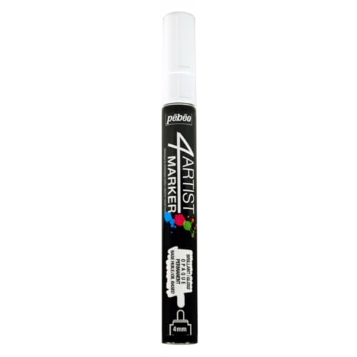 Pebeo 580125 marqueur 4Artist pointe ronde 4mm blanc