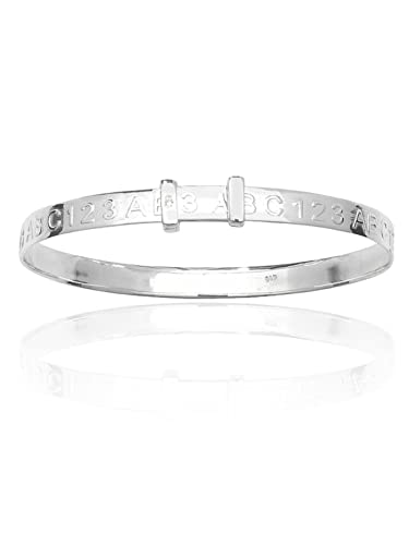 HSFJGSF Inspirierende Botschaft, Sentiment-Kinderreim, erweiterbarer/erweiterbarer/Verstellbarer Armreif für Baby/Kind/Kinder/Frauen – 925er Sterlingsilber – Baby-/Kinderschmuck