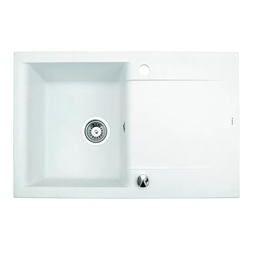 QLS Fregadero 76 x 44 cm con escurridor sifón reversible – Luna Blanco