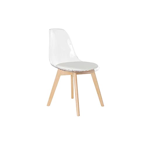DKD Home Decor Silla de Comedor Blanco Transparente