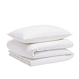 Amazon Basics - Bettwäsche-Set, Fein-Biber, 135 x 200 cm, weiß