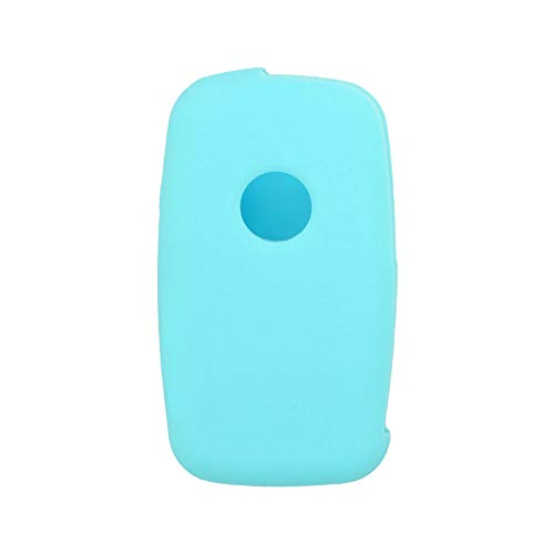 BROVACS Silicone Cover Protector Case Holder Skin Jacket Compatible with VOLKSWAGEN Multivan Sharan Caravelle Transporter Caddy SEAT Alhambra 4 Button Flip Remote Key Fob CV9808 Light Blue - Image 2