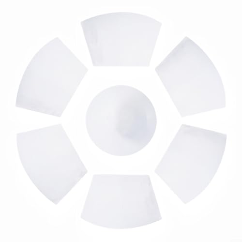 Pure And Elegant Placemats, 7 Pcs PVC Wedge Place Mats For Kitchen Dining, Easy To Clean And Store, Effective Insulation, Enhance Your Dining Room Grey,Khaki,White,Gold(White)