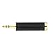 Tisino 1/4 to 3.5mm Stereo Adapter, 1/4 inch Female to 1/8 inch Male Mini Jack Aux Converter Headphone Adapter - Black, 1PCS