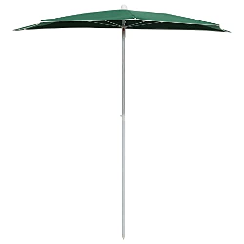 Tomostar Demi-parasol Balcon, Demi Parasol de Jardin Protection UV avec mât 180x90 cm vert