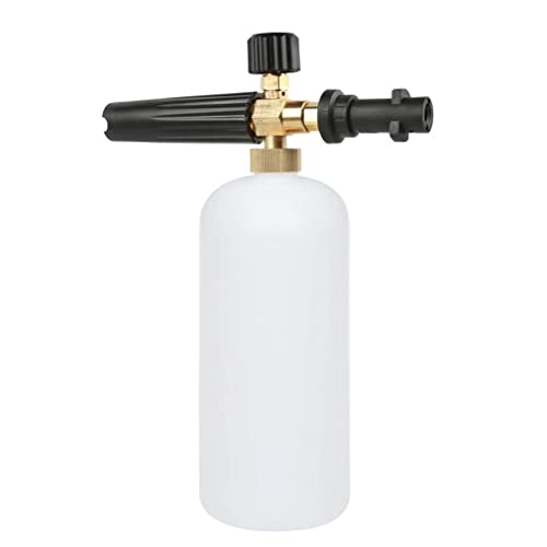 HommyFine Schaumkanone Schneeschaumlanze mit Verstellbare Schaumdüse und Schnellanschluss für Pistole von Kärcher K2 K3 K4 K5 K6 K7 Hochdruckreinger (Klassisches Weiß) Cover
