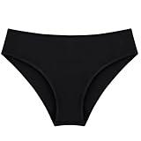 Moily Kids Girls Solid Color Swim Bottoms Triangle Bikini Briefs Swimwear Gymnastics Dance Sports Underpants Black 8 Years