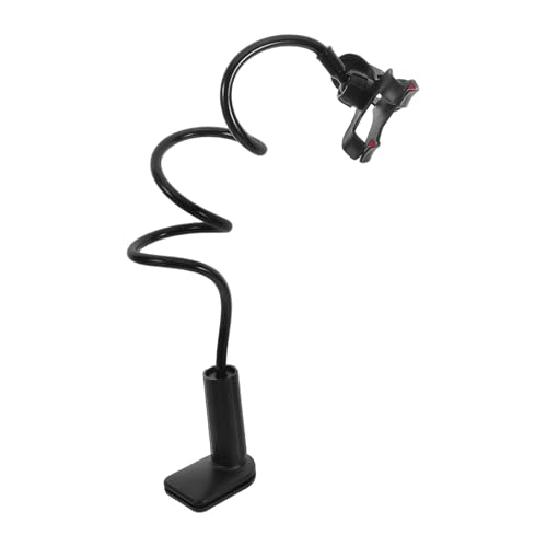 TOPBATHY Support Téléphone Portable Noir sans Perçage Angle et Hauteur Réglables, Compatible Canapé et Bureau en PP, PVC et Fer Galvanisé, Style...