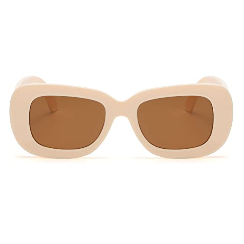 YAMEIZE Oversized Vintage Square Sunglasses - Trendy Rectangle UV400 Protection Eyewear Outdoor for Women Men2