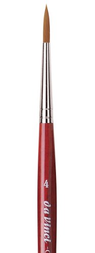 Image of da Vinci Watercolor Series 5580 CosmoTop Spin Paint Brush, Round Synthetic with Red Handle, Size 4 (5580-04) (Pack of 2)