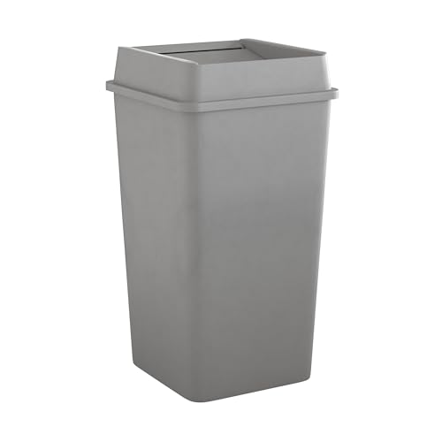 Image of Krollen Industrial Square Commercial Trash Can (Trash Can with Lid, Gray, 50 Gallon)
