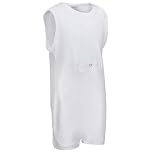 SpecialKids.Company Kaycey Popper Vest Sleeveless Bodysuit With Crotch Snap Closure & Tube Access, Adaptive Clothing for Kids with Special Needs, Soft Cotton, White, 3-4 Years