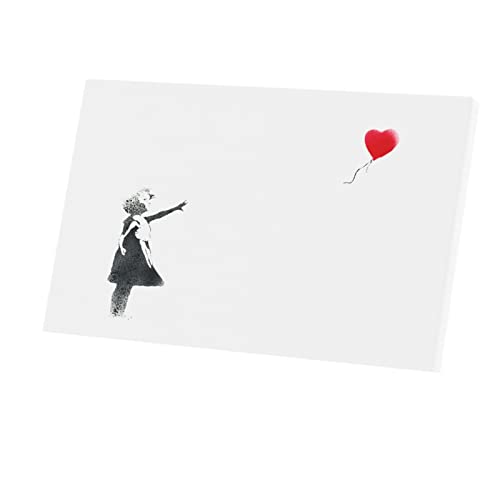 Tableau Banksy Fillette Ballon Rouge Toile Imprimée Décorative 96x60