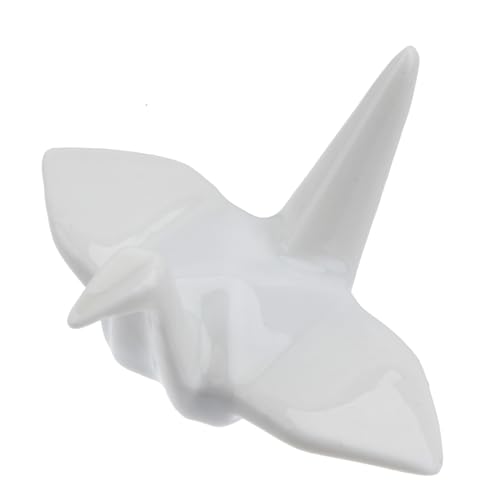 LIFKOME 1pezzi Porta Bacchette Giapponese in Ceramica Handmade con Supporto Gru Origami Porta Bacchette e Posate Elegante e Cucchiai Bianco Raffinato