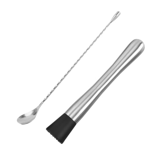 4 Pcs Stainless Steel Popsicles Cocktail Muddler Grinding Rods Garlic Masher Food Muddler Stainless Steel Pestle Ice Hammer Mixing Spoon Grinding Stick