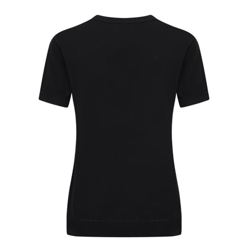 OXKnit Women's 1960s Retro Black Short Sleeve T-Shirts, Lightning Sleeve Crewneck Casual Knitted Tops2