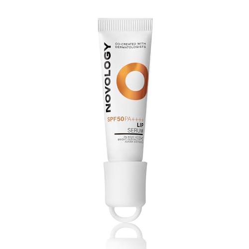 Image of Novology SPF 50 PA++++ Lip Balm Serum with Kojic Acid & Jojoba Esters, For Pigmented, Dark & Dry Lips, UV Protection, Non-Tinted, Non Irritating, Fragrance Free, Smooth and Hydrating