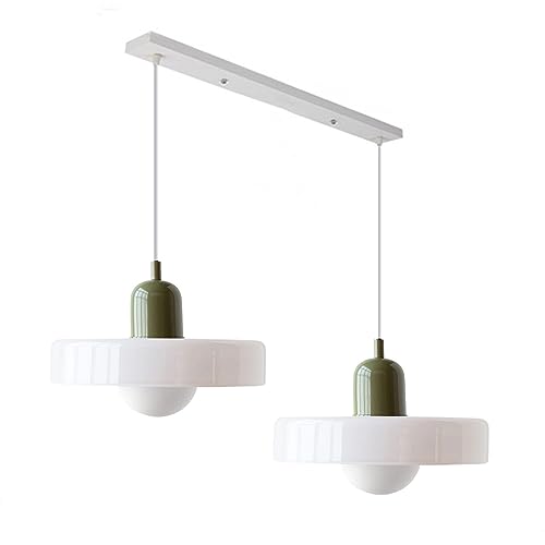 Black White Frosted Glass Pendant Light Kitchen Island Over Sink Nordic Modern Hanging Lamp Beach Coastal Chandelier for Dining Room Restaurant Farmhouse Bedroom, with Milk Bulb