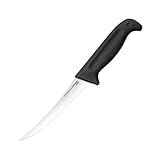 Cold Steel Commercial Series 6' Stiff Curved German 4116 Stainless Steel Fixed Blade Trailing Point Narrow Game & Fish Processing Cutting Boning Knife with Ergonomic Kray-Ex Handle