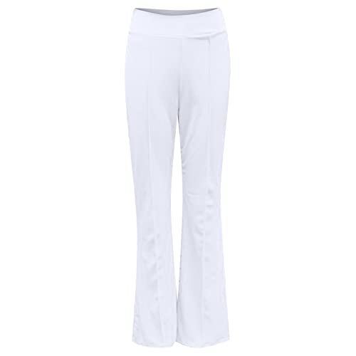 LULER Dames effen hoge taille slanke vrijetijdsbroek elastische mode micro uitlopende broek broek onder dames - Afbeelding 4