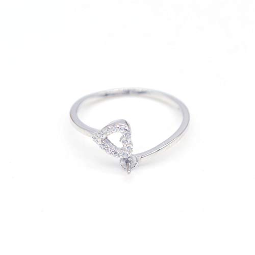 CR Jewelry SS 925 sterling silver Fashion love pearl beads ring mountings jewelry making diy fashion rings mounts fittings size 5-6 adjustable PS4MJZ072