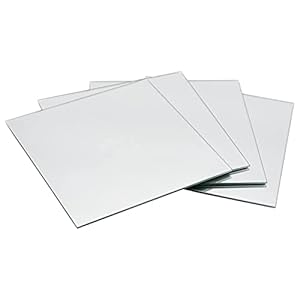 DRULINE Set van 4 spiegeltegels badkamerspiegelstickers decoratie | l x b x h 20 x 20 x 0,2 cm | zilver