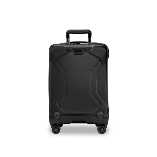 Image of Briggs & Riley 21 Inch International Carry-On Luggage with Wheels - Small Rolling Hard Shell Heavy Duty Suitcase with Laptop Compartment - 360 Spinner Wheels - Torq Collection - Stealth Black