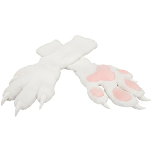Guantes largos de pata de felpa para animar tus fiestas de Navidad y salones de cosplay