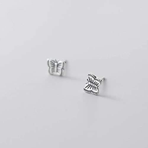 Boucles d'oreilles S925 anti-allergie style vintage papillon pour oreilles sensibles
