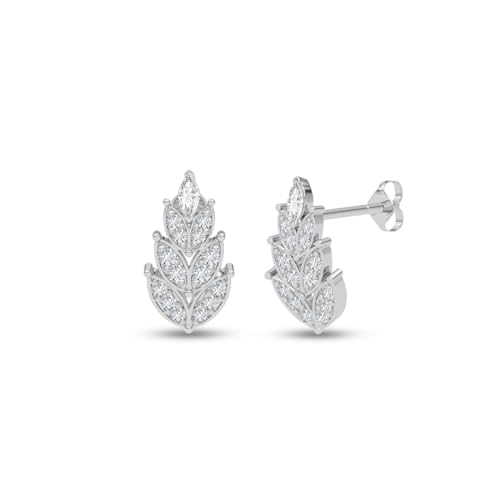 Image of CLARA 925 Sterling Silver Stud Earrings | Platinum Plated | Daily Wear |Gift for Women and Girls