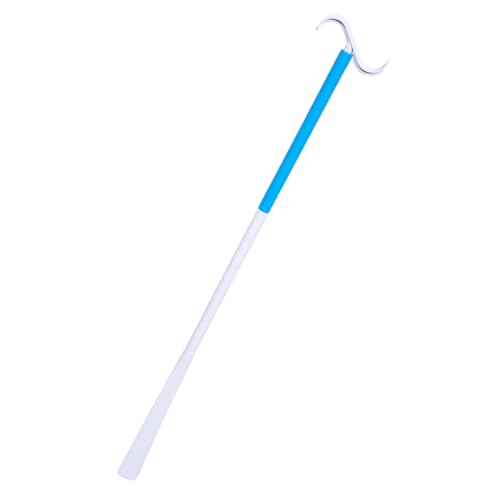 MOLUCKFU Calzador Mango Largo Ajustable de ABS para Personas Mayores y Embarazadas Bastón Desmontable Multiusos para Vestirse y Ponerse Calcetines Ayuda Portátil para Zapatos Color Azul