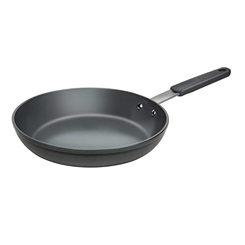 Masterpan Sartén antiadherente de 28 cm, gris, revestimiento de cerámica, listo para inducción con mango de chef y funda de silicona extraíble, aluminio fundido, apto para horno y lavavajillas