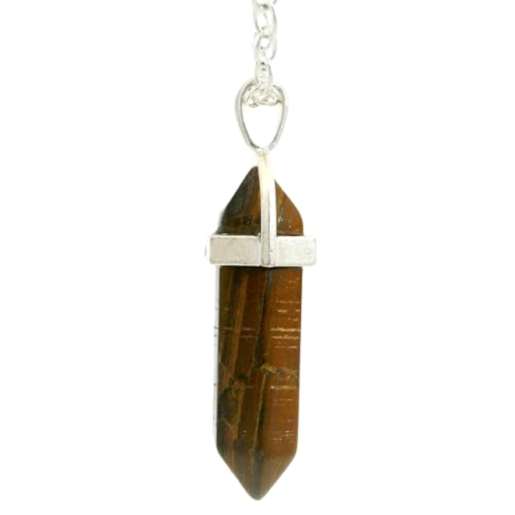 Women's Tiger Eye Pencil Pendant Necklace, Protection & Positivity