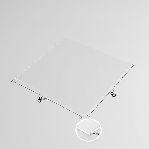 Image of 5 Pack 8 inchx8 inchx0.04 inch(1mm) Thick Acrylic Sheets Transparent Plexiglass Panels with Protective Film for Picture Frame Art Design, DIY Craft, Signage, Display, and Home Projects