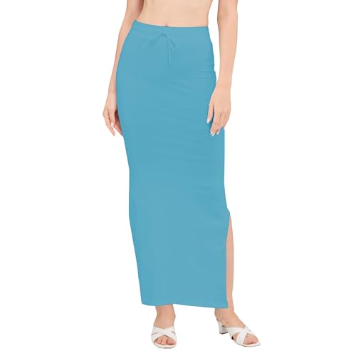 Image of DESI GIRL Cotton Lycra Stretchable Saree Shapewear Petticoat with Drawstring for Women | Fishcut Saree Petticoat with Side Slit for Easy Movement | Saree Shaper | Long inskirt