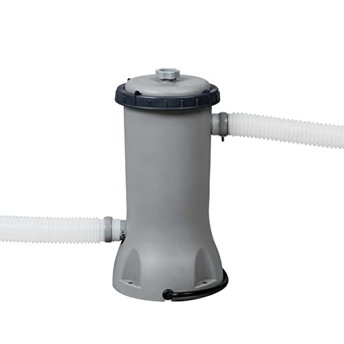 Bestway Fast Set 15' X 33" Round Inflatable Outdoor Above Ground Swimming Pool Set With 530 Gallon Filter Pump And Repair Patch, Gray Rattan #TOP5