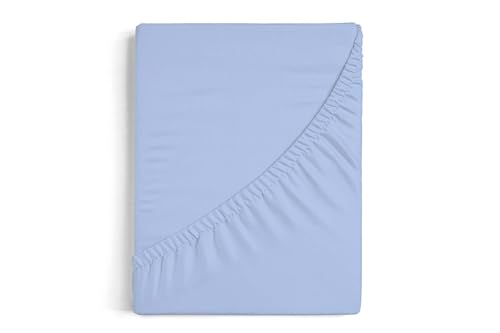 Burrito Blanco | Sábana Ajustable | Cama de 150cm. (+Medidas Disponibles) | 100% Algodón | Diseño A8 | Color Azul (105x190/200cm.)