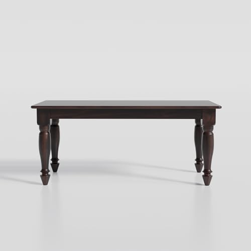 Image of Wooden Rectangle Center Coffee Table for Living Room Sofa Centre Table for Home Office Solid Sheesham Wood Tea Table Walnut Finish