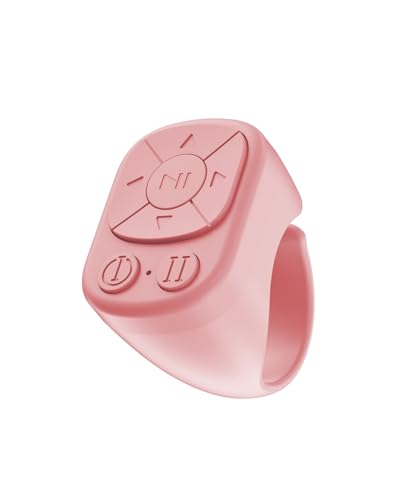 YIBAOCOM Scrolling Ring for iPhone - Wireless Rednote & TikTok Scrolling Ring, Bluetooth Page Turner for iPad and Kindle APP, Camera Shutter and Music Remote Controller, Android Scroll Ring (Pink)