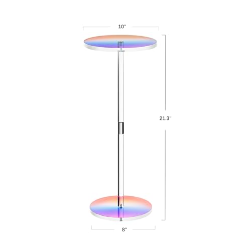 HuiDao Acrylic Side Table, Iridescent Drink Table for Small Spaces, 10" L x 10" W x 21.3" H, Round End Table for Living Room, Bedroom, Office, Easy Assembly - image 6