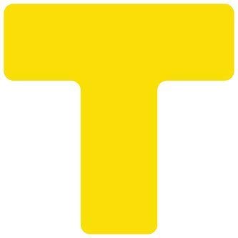 5S Location Marking T-Shaped Dual Corner (Various Sizes Available) Durable Dual Corner Floor Marker by Graphical Warehouse- Vibrant Colors, Rounded Corners (6x6x2", Yellow)