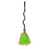 35 Inch Animated Halloween Witch Broomstick with Moving Effect, Creepy Sounds and Green Light Up for Indoor Outdoor Halloween Porch Decorations