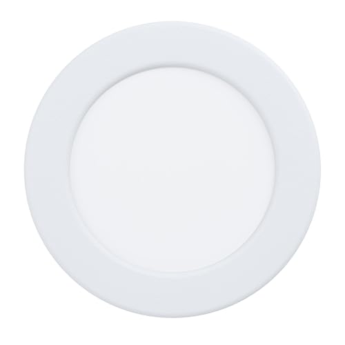 EGLO LED Einbaustrahler Fueva 5, Ø 11,7 cm, Spot dimmbar aus Stahl und einer Kunststoff Leuchtfläche, Einbauleuchte in Weiß, Einbauspot flach, geringe Einbautiefe 26 mm, warmweiß EGLO LED Einbaustrahler Fueva 5, Ø 11,7 cm, Spot dimmbar aus Stahl und einer Kunststoff Leuchtfläche, Einbauleuchte in Weiß, Einbauspot flach, geringe Einbautiefe 26 mm, warmweiß