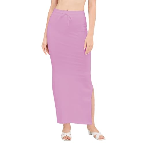 Image of DESI GIRL Cotton Lycra Stretchable Saree Shapewear Petticoat with Drawstring for Women | Fishcut Saree Petticoat with Side Slit for Easy Movement | Saree Shaper | Long inskirt