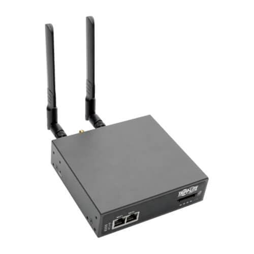 Image of Tripp Lite 4-Port Console Server w / 4G LTE Cellular Gateway, Dual Gbe NIC 4Gb Flash & Dual SIM (B093-004-2E4U-V), black