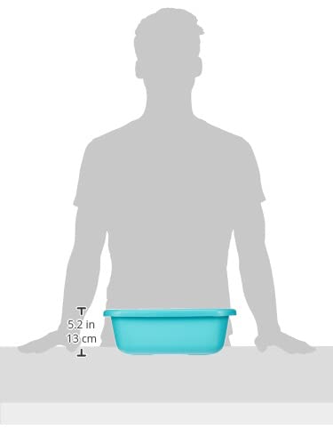CURVER Waschschüssel, rechteckig, 9 l, für Haushalt, Küche, Fußbäder, Pediküre, praktische und stapelbare Waschschüssel, für Geschirr, Gemüse, 38 x 30,4 x 13,1 cm, türkisblau