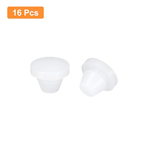 Image of uxcell 16 Pcs Silicone Plugs, Rubber Round Snap in Locking Hole Plugs for 8-8.5mm Hole, Hole Stoppers Waterproof Hole Plug for Metal Tube, Furniture End Caps Inserts, Clear