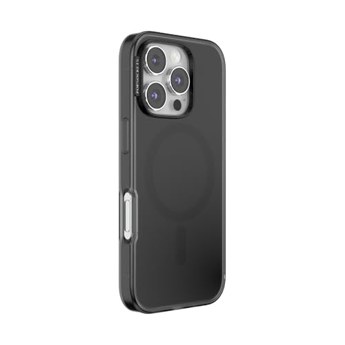 Image of PopSockets Polycarbonate iPhone 16 Pro Case Compatible with Magsafe, Phone Case for iPhone 16 Pro, Wireless Charging Compatible, Case Back Cover Only - Black Translucent