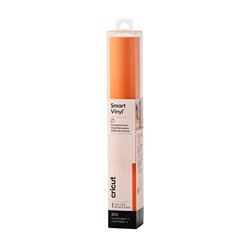 Cricut Smart Permanent Vinyl, Orange - 3ft Roll (13'x36') Adhesive Craft Vinyl - Matless Cutting for cuts up to 12ft with Maker 3 / Explore 3 Machines