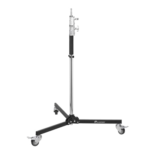Flashpoint Folding Wheeled Base Stand (Black/Chrome-Plated, 9')